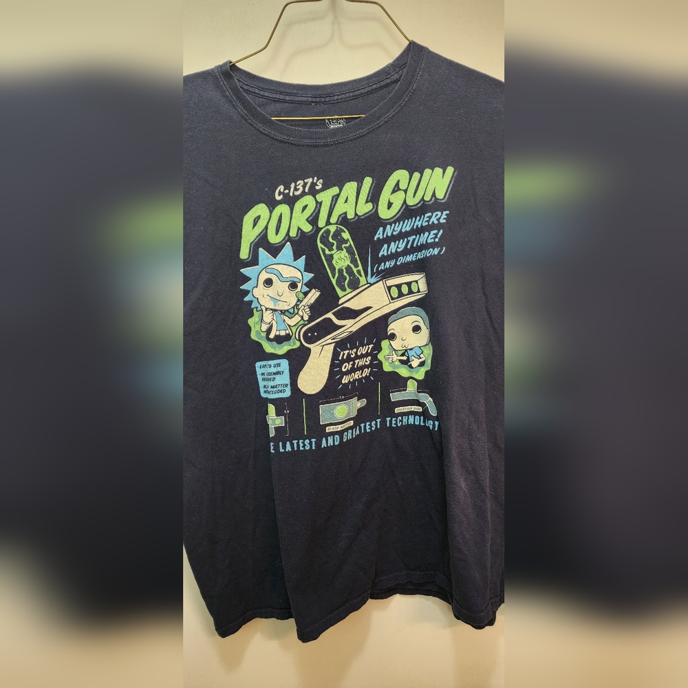 Funko Rick and Morty Portal Gun Shirt Mens XL